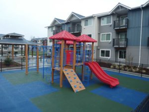 Custom Playset Install at Apartments