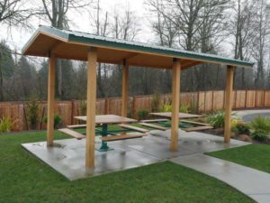 Tables Under Pavilion